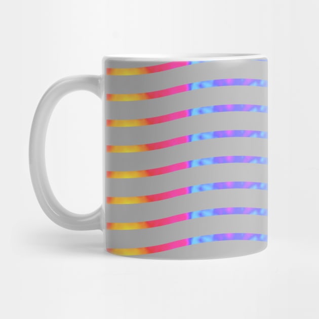 Wavy Lines Rainbow on Grey by ArtticArlo